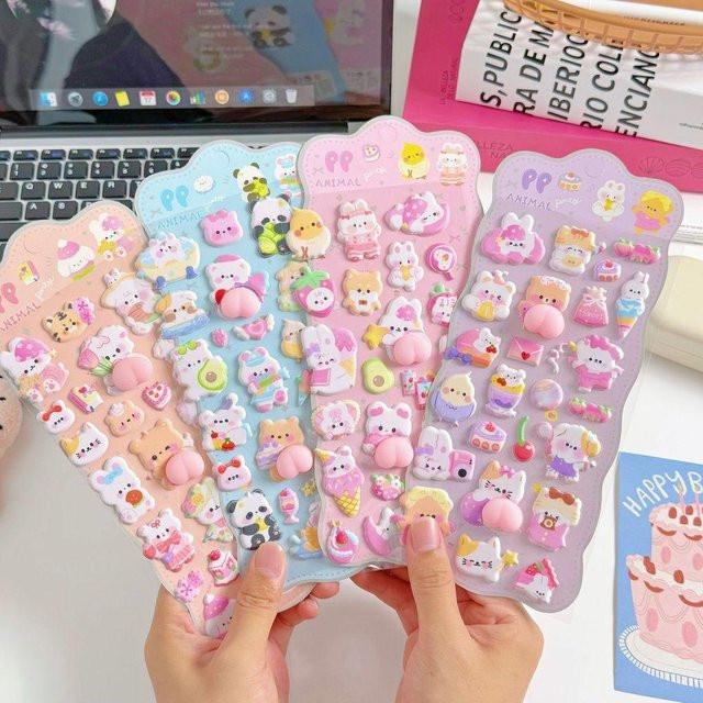 Wucifang Jewelry Po Squishy Aufkleber, Hase Bär, 4-teiliges Set - Bild 1