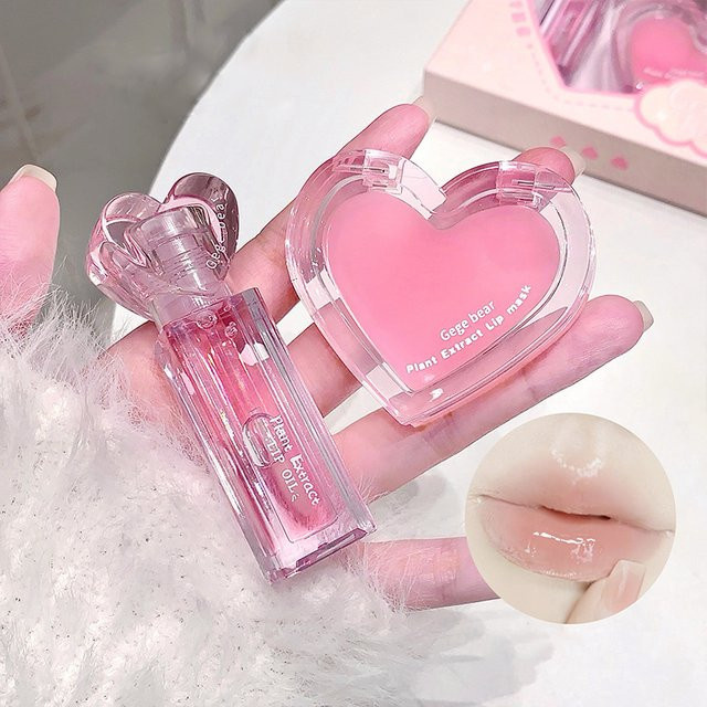 DUDU Lippenpflege-Set Rosa, Lippenöl, glänzend, Damen - Bild 1