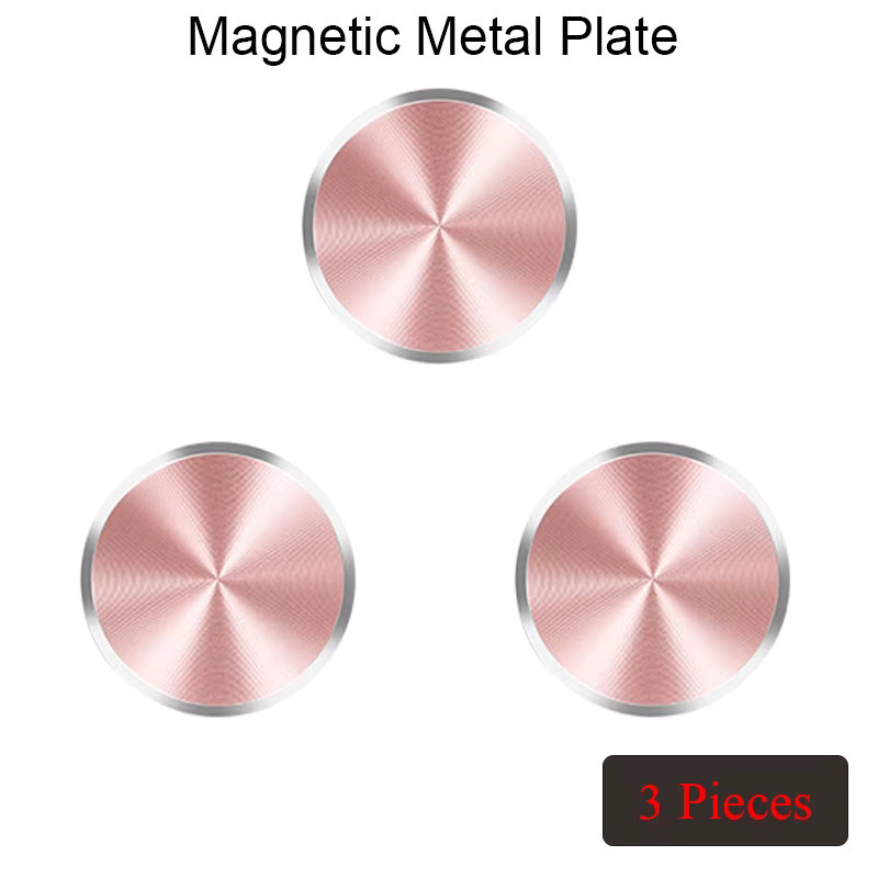 WSSHE Magnetischer Handyhalter für das Auto in Gold mit runder Metallplatte und ultraflachen Eisenplatten-Aufklebern - Bild 5
