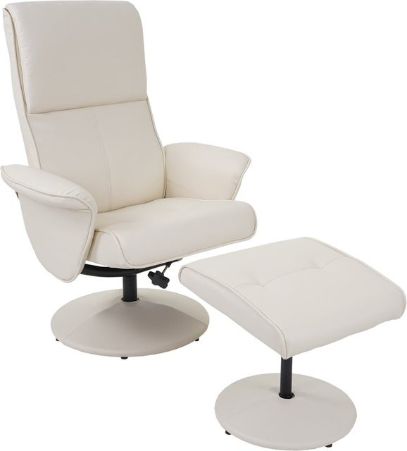MCW Relaxsessel Stockholm mit Hocker in Beige aus Kunstleder - Bild 1