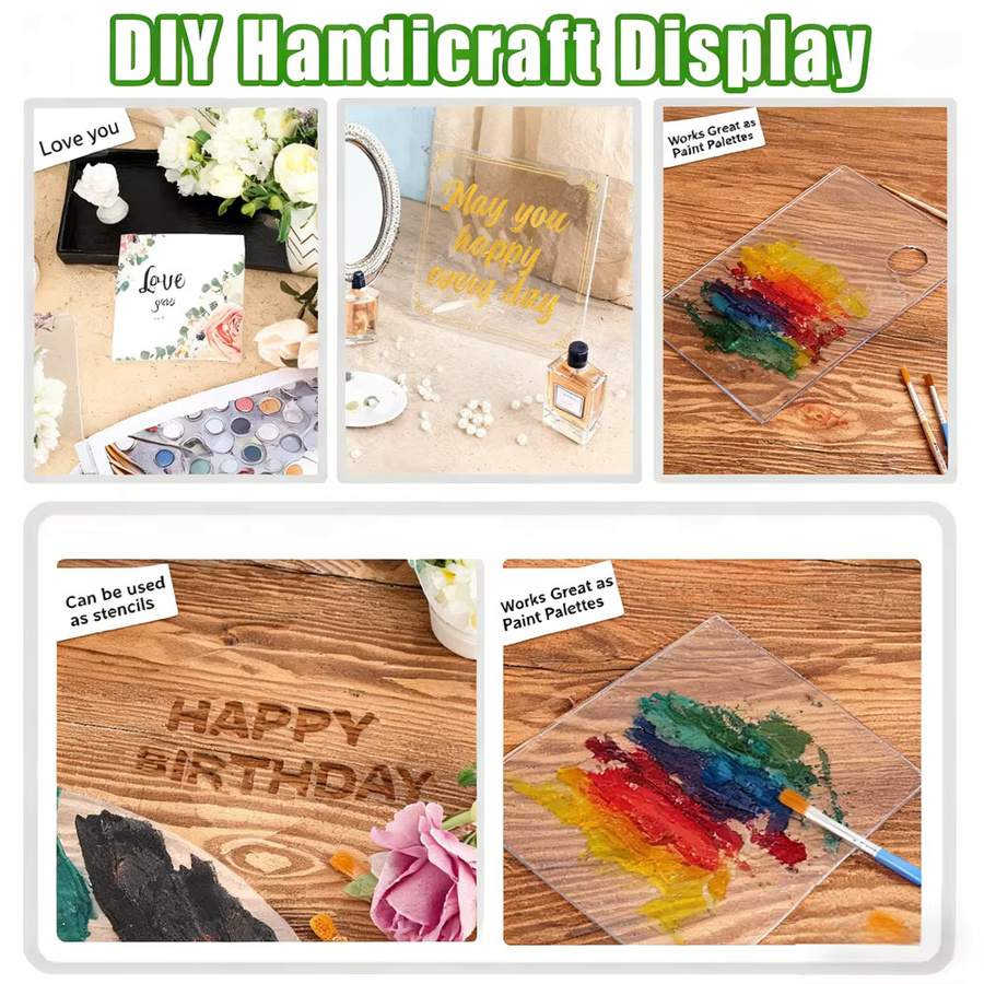 Transparente Acrylglasplatten aus Kunststoff für Beschilderung, Bastelarbeiten und DIY-Projekte, Farbe: Transparent - Bild 2