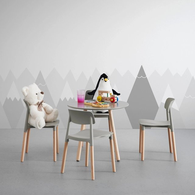 Bessagi Kids Kindersitzgruppe Dessy in Hellgrau aus Kunststoff und Buchenholz - Bild 1