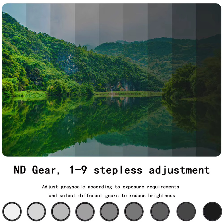 Variabler ND-Filter für deine Kamera, Einstellbarer Neutraldichtefilter ND2-ND400 in Schwarz - Bild 3