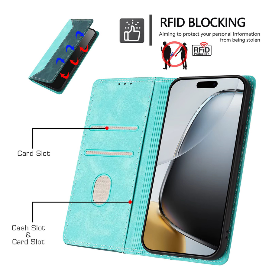 Magnetische Leder-Brieftaschenhülle für Google Pixel 10 9 9A 8 8A 7 7A 6 6A 5 5A 4A 5G Pro XL, Stoßfeste Flip-Telefonabdeckung mit RFID-Schutz, Farbe: Pink - Bild 4