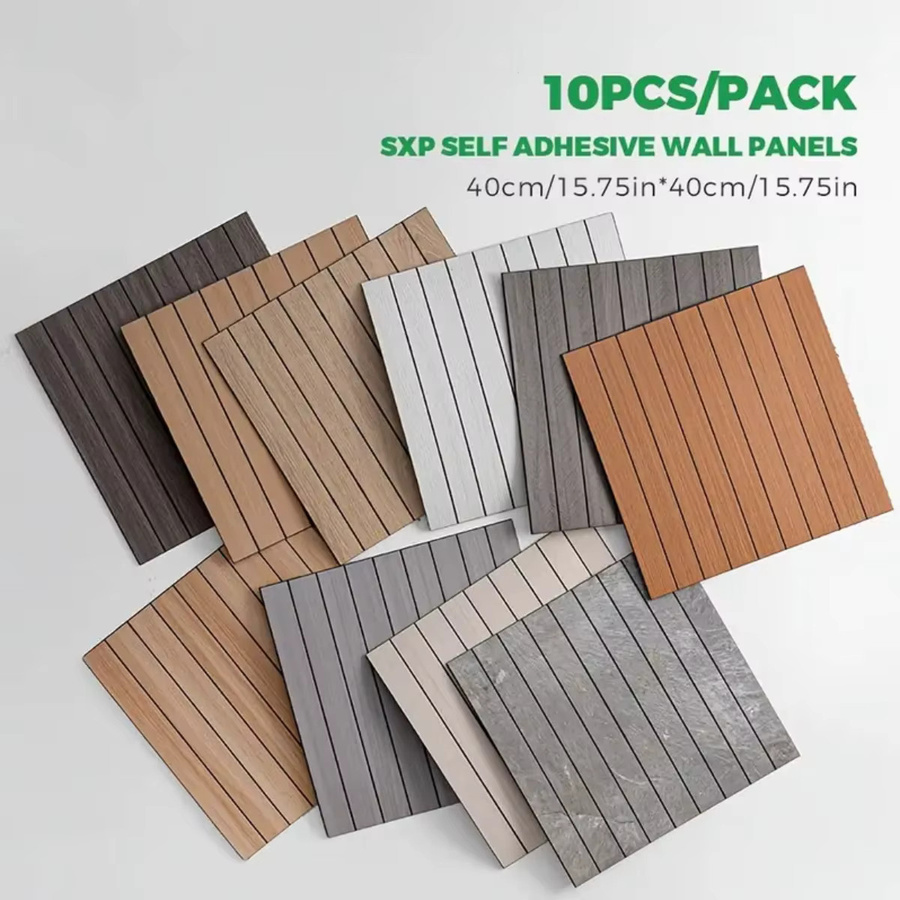 Selbstklebende 3D-Vinylstreifen von Cheng Mu sweet home, quadratische Wandaufkleber in modernem Design, B/H: 40 x 40 cm - Bild 3