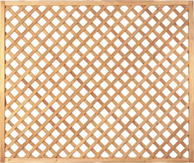 T & J Diagonal-Rankzaun 6x6 aus Kiefer und Fichte, braun, B: 180 cm, H: 150 cm - Bild 1