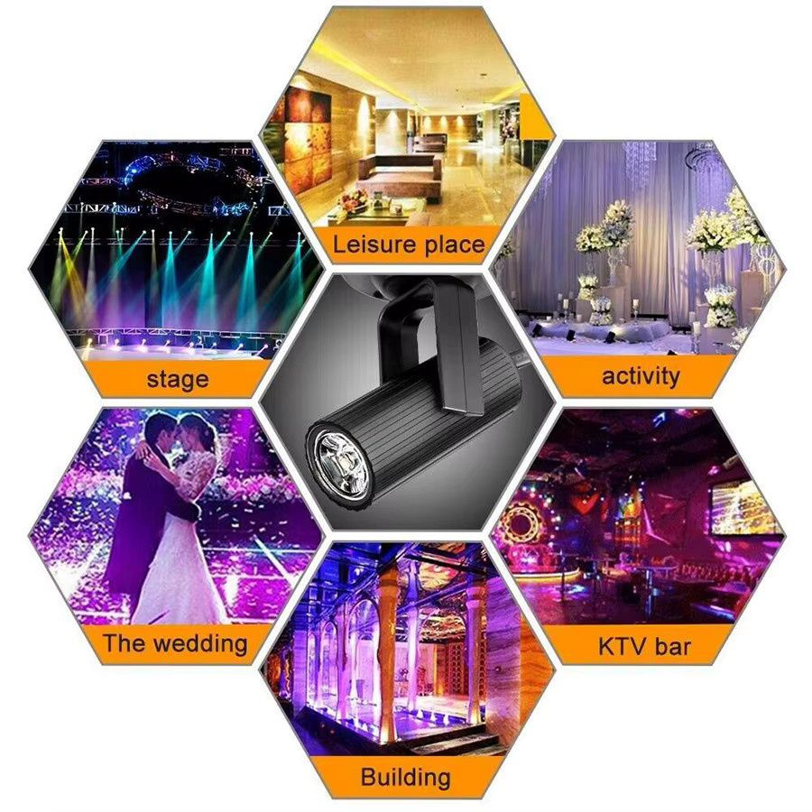 AVACOM RGB LED Schienenbeleuchtung Strahler in Schwarz mit 1W für Bar, Restaurant und Party - Bild 5
