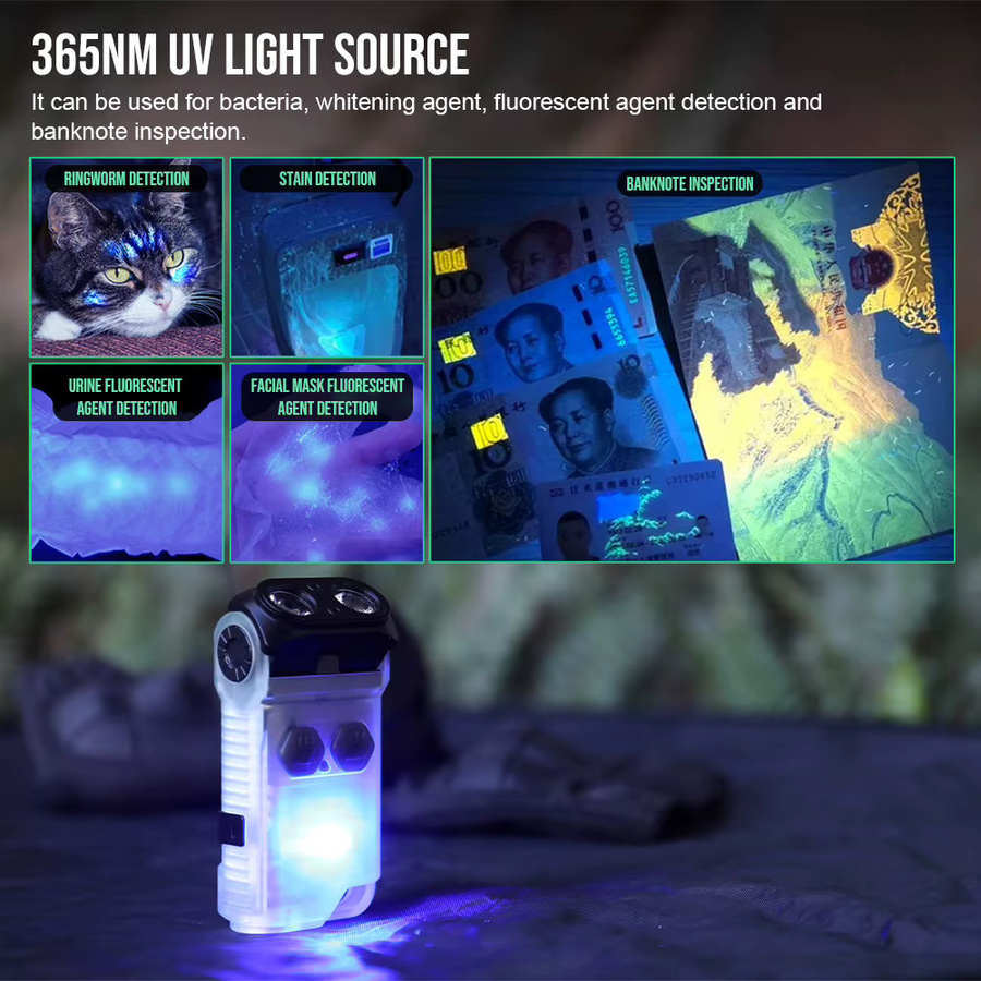 Trustfire MINIX5 EDC-Taschenlampe mit 750 Lumen, wiederaufladbare LED-Taschenlampe mit UV-Licht und Magnetfunktion in Blau - Bild 5