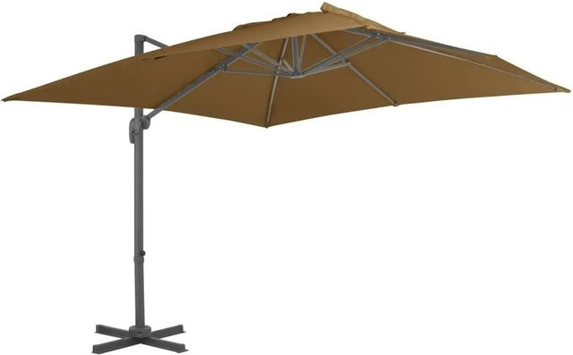 vidaXL Ampelschirm mit Aluminium-Mast in Beige, B/T: 300 x 300 cm, Höhe: 258 cm - Bild 1
