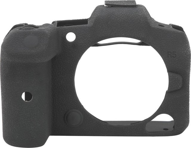 Silikon Schutzhülle mit Lychee Muster für Canon EOS R5 in Schwarz und Grau - Bild 1