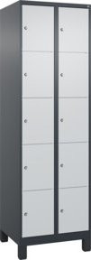 C+P Schließfachschrank Classic PLUS mit 2 Abteilen und Füßen, Farbe: Anthrazit/Lichtgrau, B/T/H: 60 x 50 x 195 cm - Bild 1