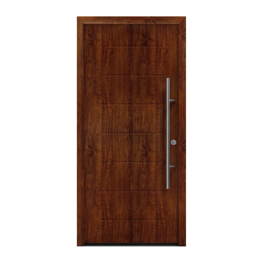 EcoStar Haustür Isopro Secur IPS 015 in Dark Oak, Farbe: Braun, B/H: 110 x 210 cm, DIN Rechts, RC2 Sicherheit, modern mit Aluminium und Stahl - Bild 2