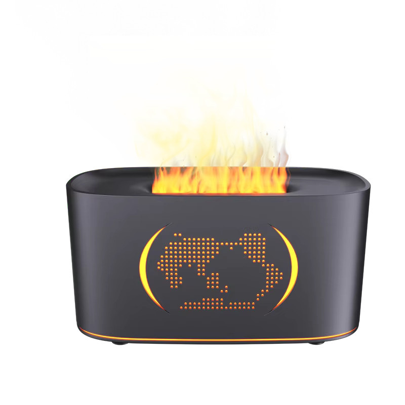Aroma Diffusor und Luftbefeuchter mit buntem Farbverlauf und Flammen-Effekt, USB-betrieben, Weiß/Multicolor - Bild 5