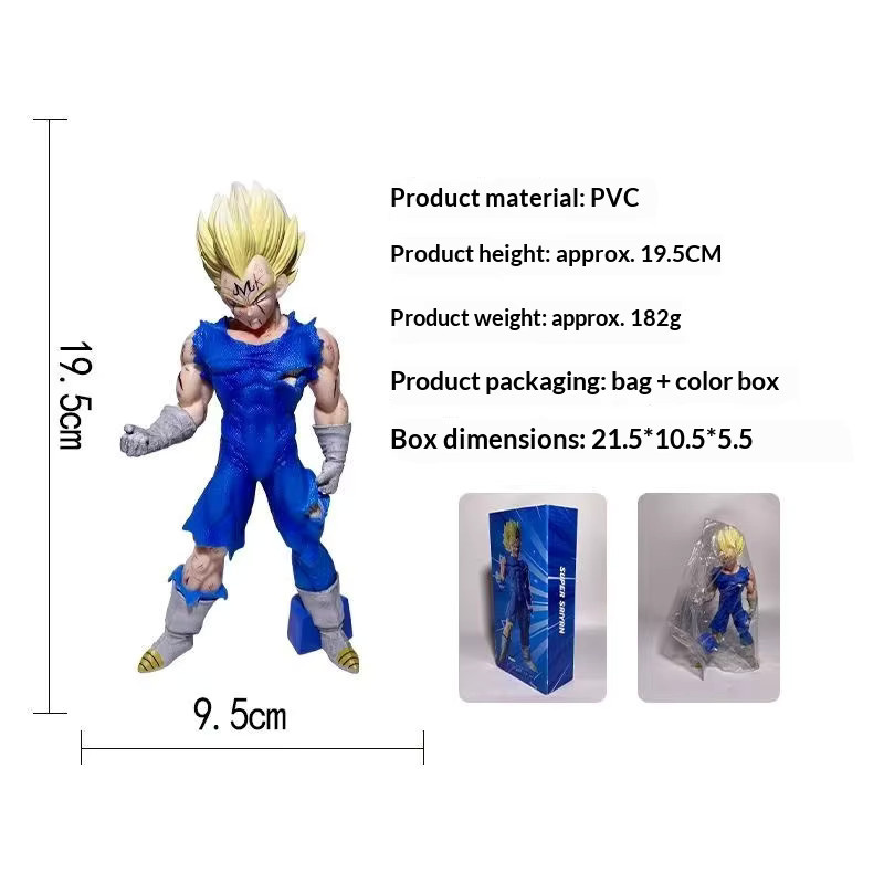 Bandai Dragon Ball Super Majin Vegeta Figur, mit 4 Köpfen, LED-Beleuchtung - Bild 2