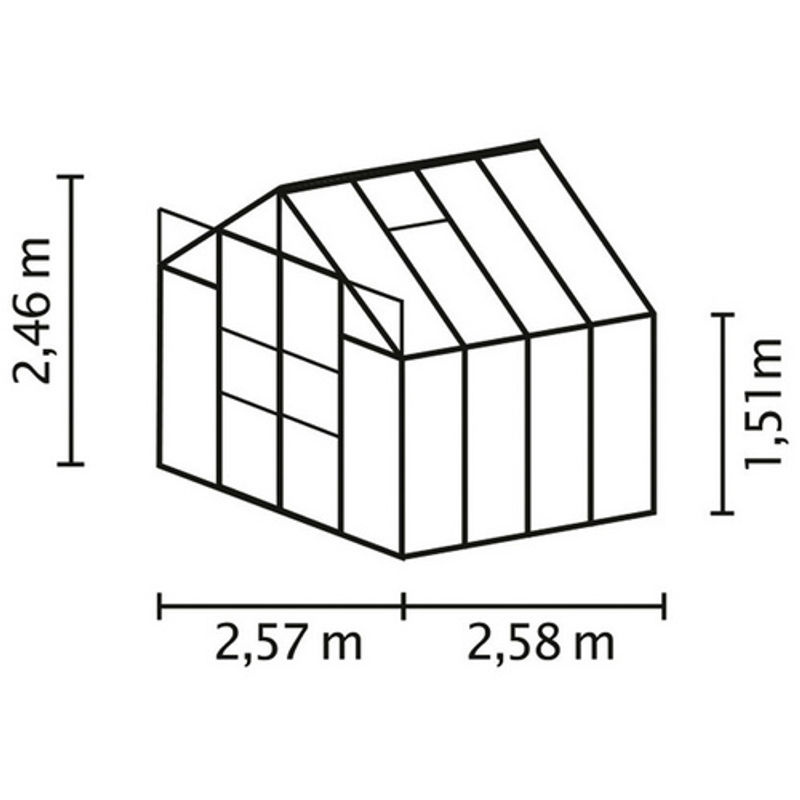 Vitavia Gewächshaus Uranus 6700 Schwarz 6,7 m² mit 6 mm Hohlkammerplatten - Bild 5
