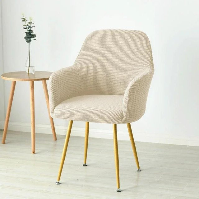 Elastischer Polarfleece-Sesselbezug von Love Home Garden in Beige für hohe Sessel - Bild 1
