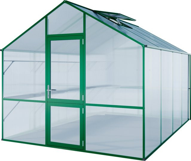 KGT Gewächshaus Lilie IV in Moosgrün mit 12,7 m² Fläche und 10 mm HKP - Bild 1