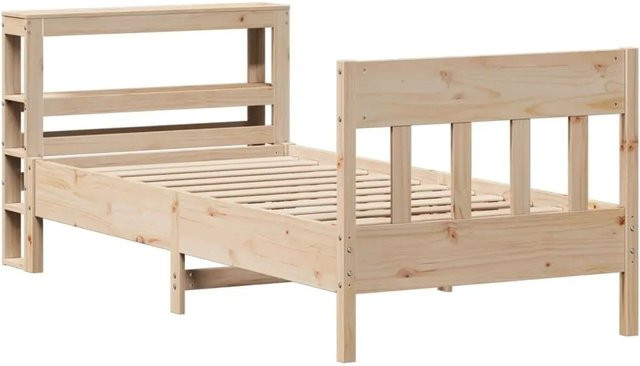 vidaXL Massivholzbett aus Kiefernholz in rustikalem Design ohne Matratze - Bild 1