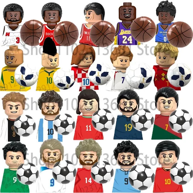 Hot Toys Basketball- und Fußballspieler, Bausteine Sets, 8/9-teilige Sets - Bild 1