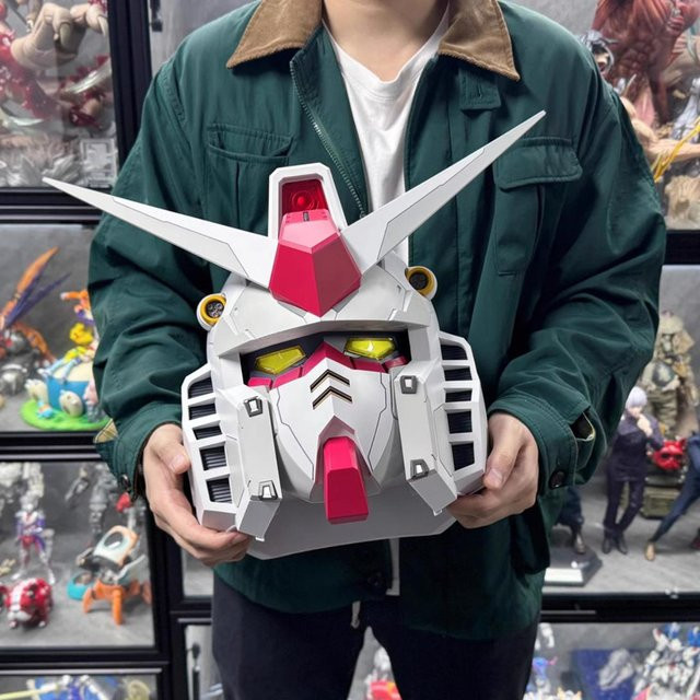 PRELEXT Rx-78-02 Helm, Masken-Mech-Roboterhelm, 1:1, mit leichter Touch-Steuerung, weiß, ab 18 Jahre - Bild 1