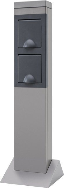 SteelCraft 2-fach Steckdose aus Edelstahl in Grau mit IP44 Schutzart und Schraubanschluss ohne Zuleitung - Bild 1