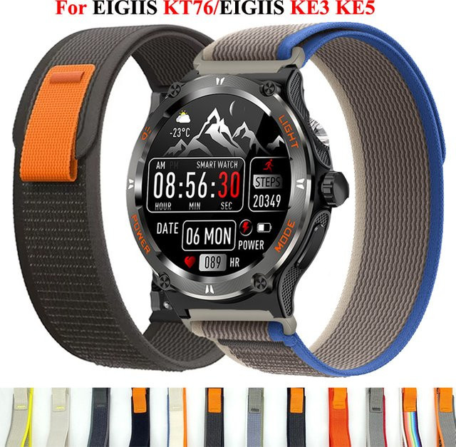 EIGIIS Uhrenarmband Nylon Trail Loop, Schwarz, Unisex, 22mm - Bild 1