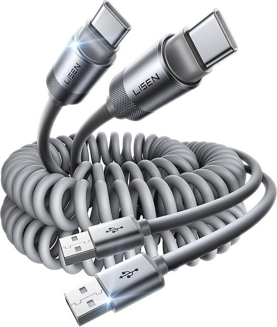 Lisen L114 Daten- und Ladekabel USB-A auf USB-C, 15W, 1m, Grau - Bild 1