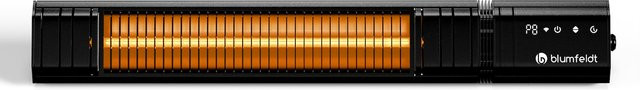 Gold Bar Slim Heizstrahler Schwarz 2000W mit WiFi-Funktion, Touchscreen und Fernbedienung, IP65 Schutzklasse - Bild 1