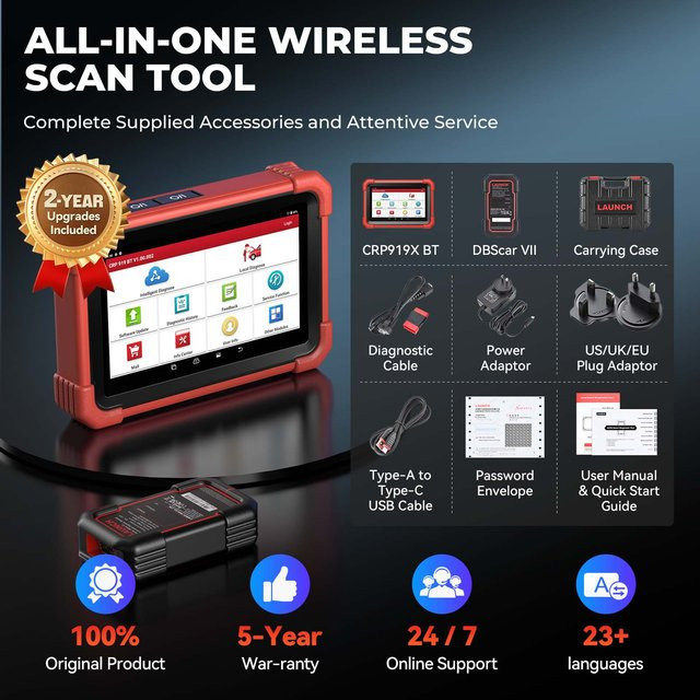 LAUNCH X431 CRP919X-BT OBD2 Scanner Kfz-Diagnosegerät mit CANFD, DOIP und ECU-Codierung - Bild 1