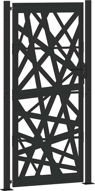 vidaXL Gartentor aus verzinktem Stahl in Schwarz, Breite: 110 cm, Höhe: 205 cm - Bild 1