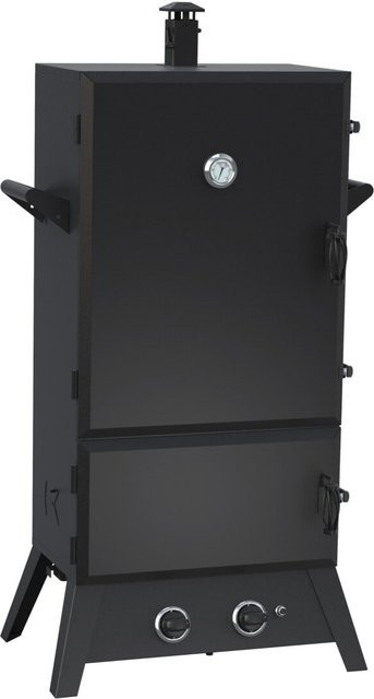 El Fuego Gas-Räuchergrill Portland XXL in Schwarz mit 2 Brennern und integriertem Thermometer - Bild 1