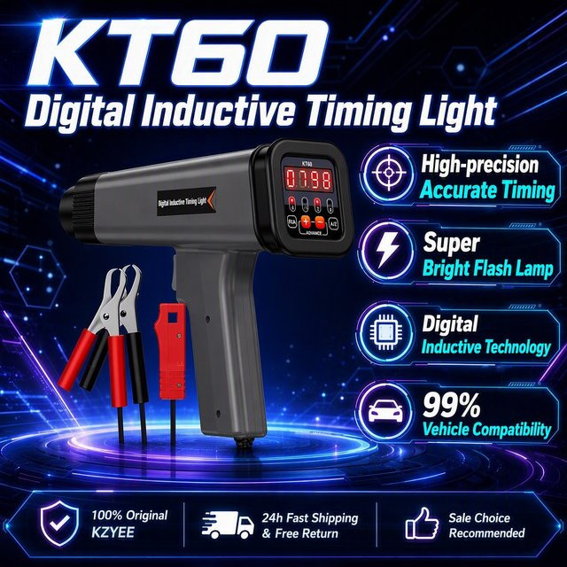 KZYEE KT60 Induktive Stroboskoplampe 12V zur Zündzeitpunkt-Einstellung für 2- und 4-Takt-Benzinmotoren - Bild 1