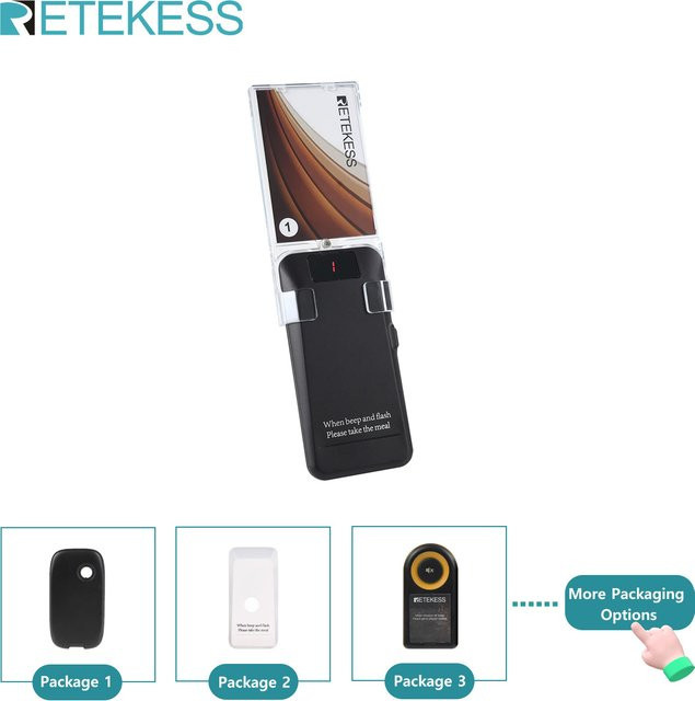 RETEKESS Quadratischer Pager Buzzer Beeper Serie für Restaurant und Café in Schwarz - Bild 1