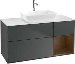 V&B Waschtischunterschrank Finion in Mattblau lackiert, Breite: 120 cm, Tiefe: 50,1 cm, Höhe: 50,1 cm - Bild 1