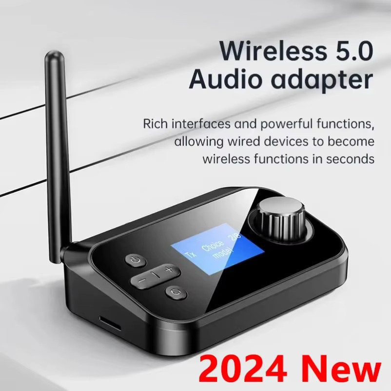 VIKEFON Bluetooth Audio Sender und Empfänger in Schwarz mit 3,5 mm Jack, optischem und koaxialem Anschluss sowie DAC-Konverter für TV, PC und Auto - Bild 2