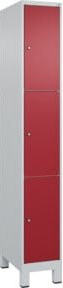 C+P Schließfachschrank Classic PLUS mit Füßen, 1 Abteil, Grau/Rubinrot, H x B x T: 195 x 30 x 50 cm - Bild 1