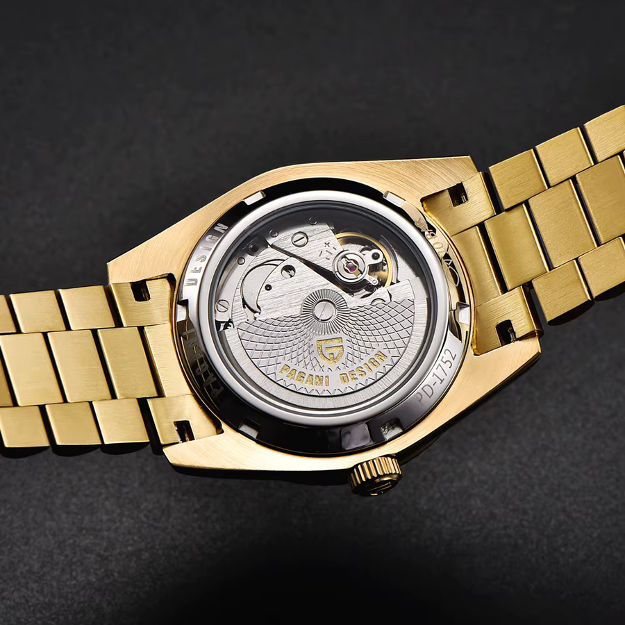 PAGANI DESIGN Automatik-Armbanduhr, Edelstahl, Bicolor, Weiß, Saphirglas, 36 mm, Herren - Bild 2