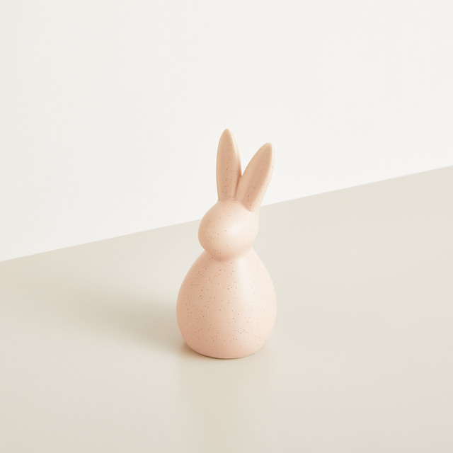 BLUME2000 Keramik Hase Deko Gesprenkelt Rosa Groß - Bild 1