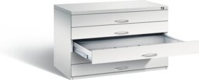 C+P Flachablageschrank Serie 7100_7200 in Lichtgrau, H x B x T: 76 x 110 x 76,5 cm - Bild 1
