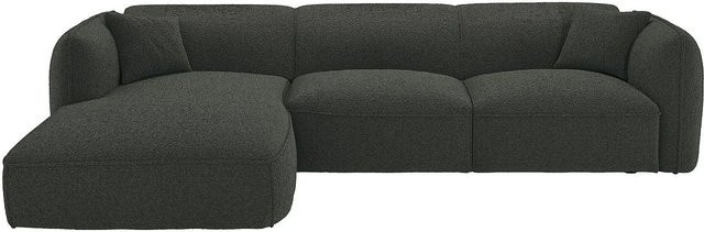 Maison Céphy Sofa Camilio in Grün mit L-Form und Chenille-Stoff, Breite: 272 cm - Bild 1