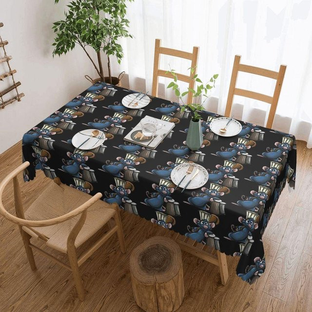Wasserdichte rechteckige Tischdecke Beau Maison Remy Ratatouille in Blau, B/T/H: 137 x 183 cm - Bild 1