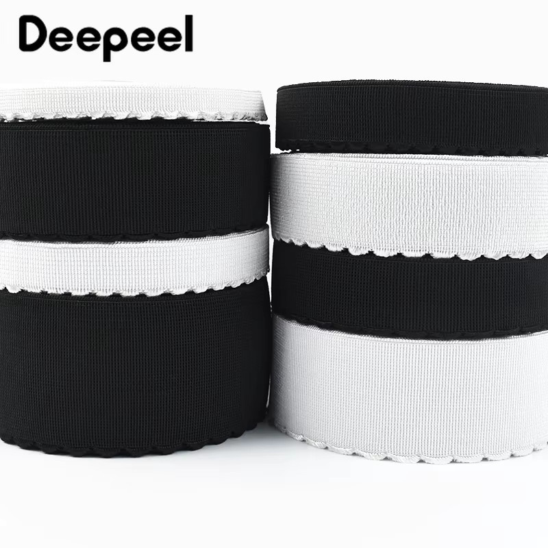 Deepeel Elastisches Gummiband in Weiß für Unterwäsche und DIY-Nähzubehör, Breite: 10-50 mm - Bild 2