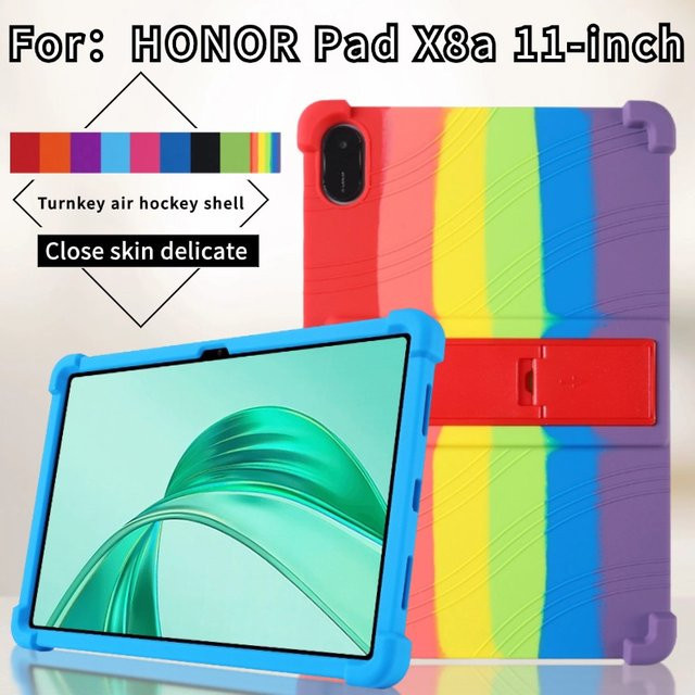 Stoßfeste Silikonhülle für Huawei Honor Pad X8a 2024, 11 Zoll NDL-W09 mit verstellbarem Multi-Winkel-Ständer in Lila/Mehrfarbig - Bild 1