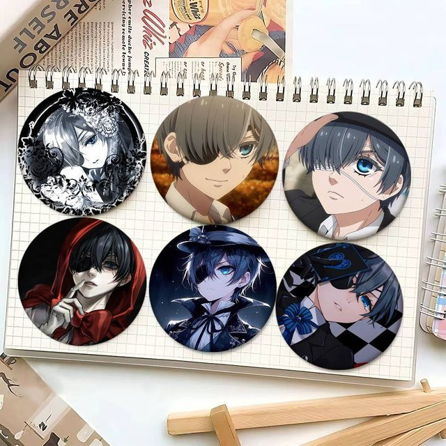 Brosche Black Butler Ciel Phantomhive, Emaille-Pin, rund - Bild 1