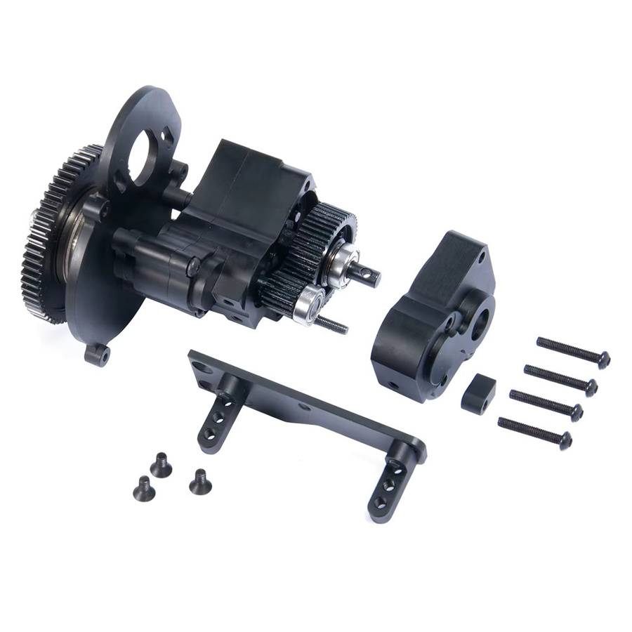 YEAHRUN Metall 2-Gang-Getriebe-Getriebemotor, für Axial Wraith, Schwarz - Bild 3