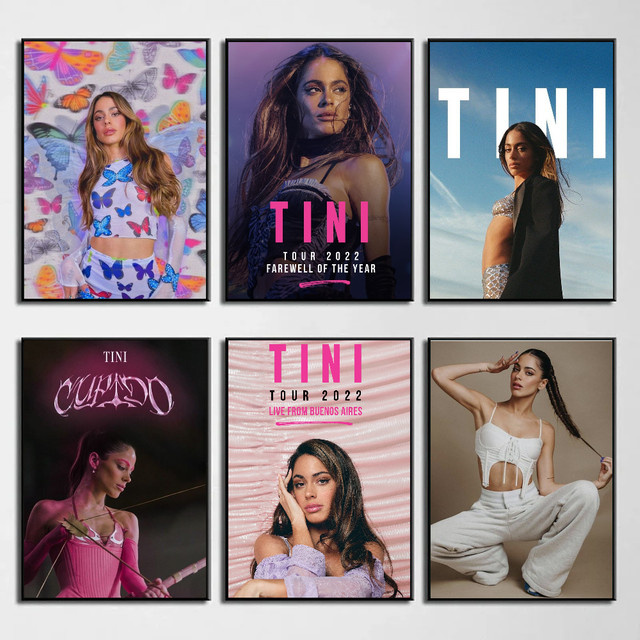 Martina Stoessel TINI Wandposter Selbstklebender Wasserfester Papieraufkleber Multicolor für Zimmer und Bar - Bild 1