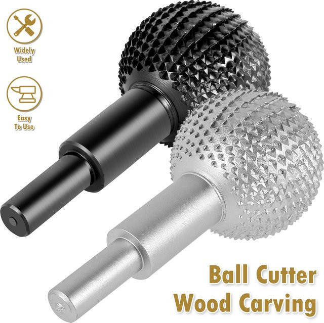 Rotary Grat Kugel Schleifkopf aus Stahl für Holzbearbeitung und Gravur, Durchmesser: 10 mm, Farbe: Silber - Bild 1