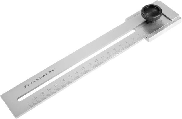 STAHLWERK Streichmaß aus Edelstahl in Silber mit 200 mm Messbereich und 0,1 mm Nonius - Bild 1