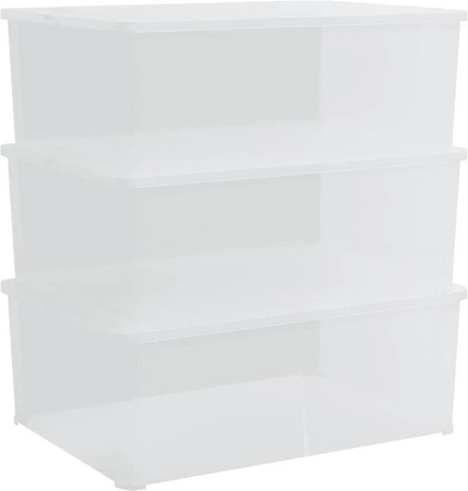 vidaXL Aufbewahrungsboxen aus Kunststoff mit Deckel, 3er-Set, transparent, 10 l, stapelbar