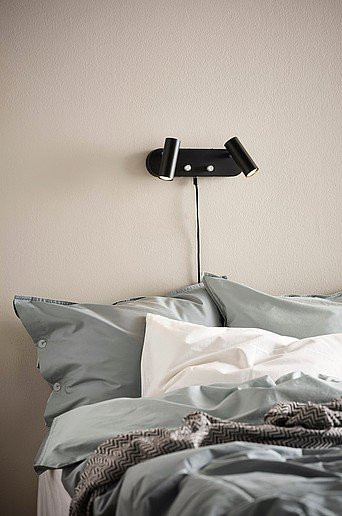Jotex LEE Wandleuchte doppelt, modern, dimmbar, LED, GU10, Schwarz oder Chrom - Bild 1
